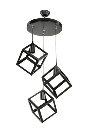 Ultime Pezzi Lampada a sospensione 3 cubi Agatha MDL3790 colore nero