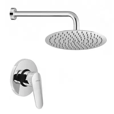 Affare Set doccia cromato Nobili Hof completo di soffione tondo 25 cm e miscelatore incasso