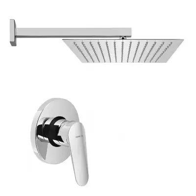 Di Tendenza Set doccia cromato Nobili Hof con soffione quadrato 25x25 cm e miscelatore incasso