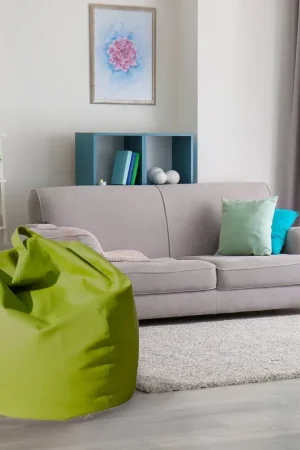 Prezzo Scontato Pouf a sacco Azelia, colore verde, Misure 80 x 120 x 80 cm