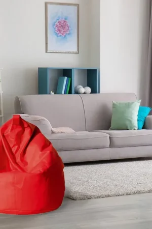 Offerta Lampo Pouf a sacco Azelia, colore rosso, Misure 80 x 120 x 80 cm