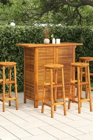 Set da Bar per Giardino 5 pz in Legno Massello di Acacia Must-Have