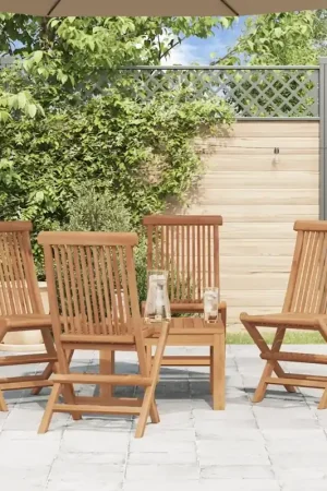 Non Perdere Sedie da Giardino Pieghevoli 4 pz in Legno Massello di Teak