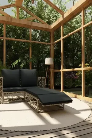 Set Divani da Giardino 2 pz con Cuscini in Polyrattan Grigio Solo Oggi