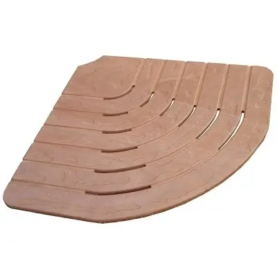 Reso Gratuito Pedana doccia angolare lato 74 cm in legno per piatto doccia angolare lato 90