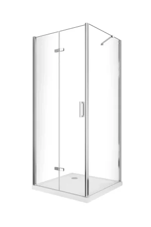 Offerta Speciale Box doccia apertura a libro soffietto pieghevole con parete fissa laterale h 190 cromo trasparente Fisso 87,5-90 - Porta 77,5-80