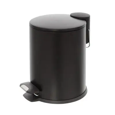 A Buon Prezzo Pattumiera bagno in acciaio nero con pedale e coperchio slim 3 lt