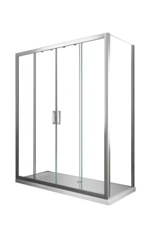 A Buon Prezzo Box doccia 6 mm H 190 parete fissa e porta a 4 ante con apertura centrale MISURA 72,5-75 ANTA FISSA + PORTA 168-173