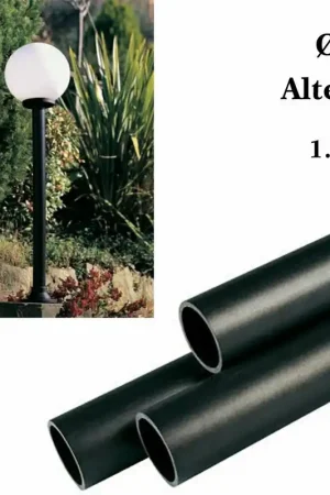 Acquista Ora Palo per Lampione da Giardino Policarbonato Nero Illuminazione Lanterna Sovil Altezza Palo: 1 Mt