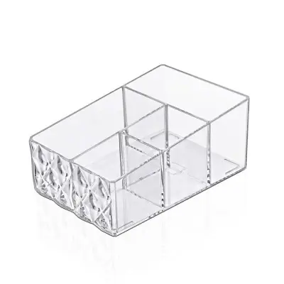 A Buon Prezzo Organizer porta trucchi e cosmetici in plastica trasparente con 4 scomparti