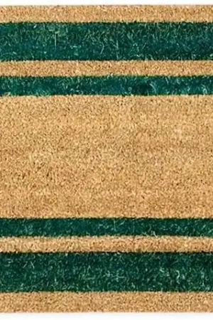 Zerbino Cocco Naturale Esterno Porta Entrata Retro Antiscivolo Raschiafango 60X120 Cm Verde Nuova Collezione