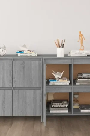 A Buon Prezzo Credenze 2 pz Grigio Sonoma 70x41x75 cm in Legno Multistrato