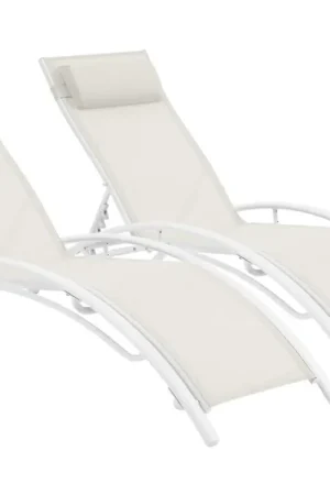 2 lettini in alluminio Beauty - PHOENIX - Ecru - set di 2 Professionale