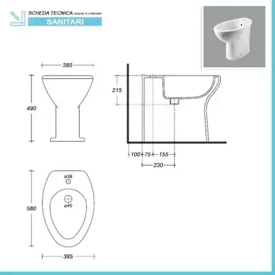 A Buon Prezzo Coppia sanitari per disabili con apertura frontale e scarico a terra