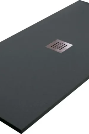 Piatto Doccia in Pietra 80x170 cm Bonussi Ardesia Stone Central Grigio Antracite Nuova Collezione