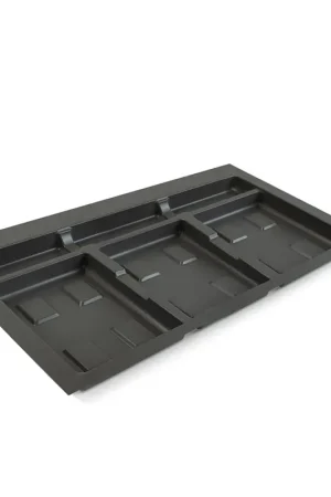 Base 3 Posti per Pattumiera Differenziata per Cassetti Cucina 80 cm in Plastica Emuca Grigio Novità