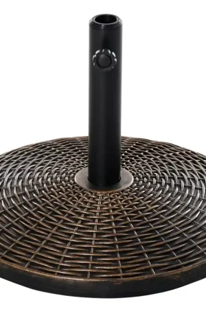A Buon Prezzo Base per Ombrellone da Giardino Ø53 cm 25 Kg in Plastica Effetto Rattan Bronzo