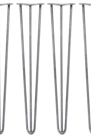 4 Gambe per Tavolo a Forcina SkiSki Legs 71cm Acciaio Naturale 3 Rebbi 12mm Prezzo Scontato