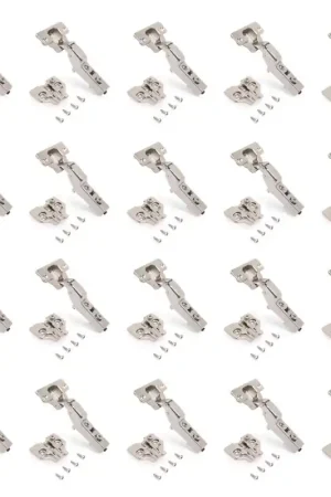 Promozione Esclusiva Lotto di 20 cerniere mezzo collo X92 con chiusura soft e basette a vite, altezza 0, Acciaio, Nichelato