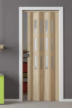 Non Perdere Porta a Soffietto da Interno 88,5x214 cm in PVC con Vetro Satinato Florance Cedro