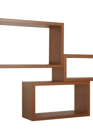 Set di 3 Mensole da Muro, Libreria Sospesa, Libreria Parete, Scaffale Parete, Ciliegio, 45x27 p15,5 cm, 40x22 p15,5 cm e 35x17 p15,5 cm - Trittico Solo Oggi
