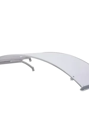 Pensilina Tettoia ad Arco 160x120 cm in Alluminio e Policarbonato Compatto Satinato Opalino Economico