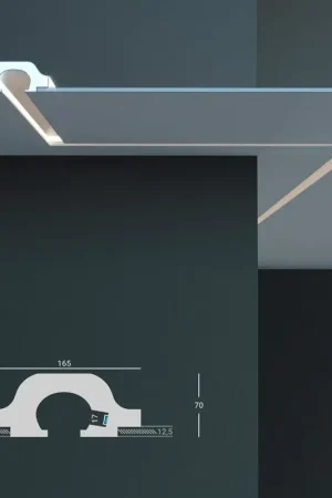 a barra *** STOCK *** Pacco da 6 barre di cornice XPS a soffitto Con alloggio LED 165X70x1150 KD120 Economico