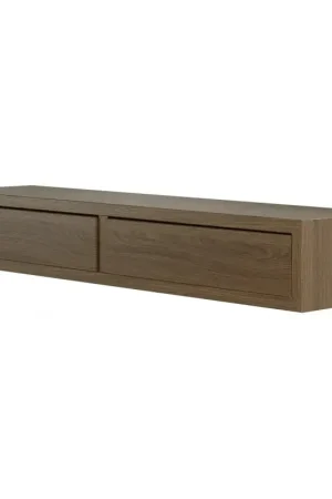Direttamente Dal Produttore Mensola da Muro con Cassetto, Comodino Sospeso, Mensola da Parete, Rovere Tabacco, 88,2x13,4 p23,7 cm - Domino Maxi