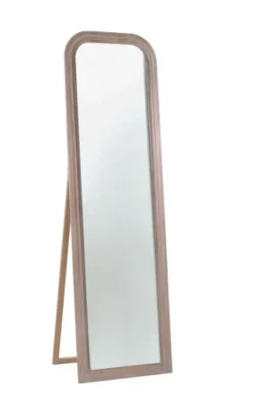 Sconto Specchio da terra legno crema anticato opaco ovale cm50xh170x2