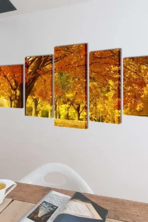 5 pz Set Stampa su Tela da Muro Acero 200 x 100 cm 241577 Ultimissimo Modello
