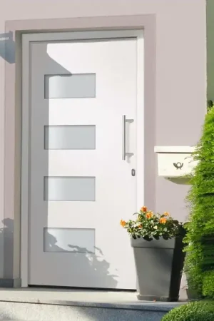 Porta d'Ingresso in Alluminio e PVC Bianco 100x200 cm 3056818 Promozione Esclusiva