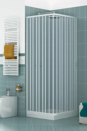 A Buon Prezzo Box Doccia Angolare 100x100 cm 1 Anta a Soffietto in PVC H185 Caldoni Manen Bianco