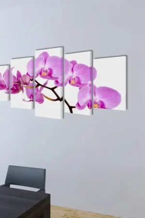 5 pz Set Stampa su Tela da Muro Orchidèa 200 x 100 cm 241571 Novità
